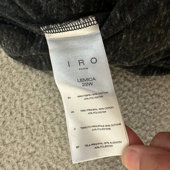 IRO PARIS Jersey Stretchy Sheath Maxi Dress Ruched Sexy Slit - Picture 10 of 16